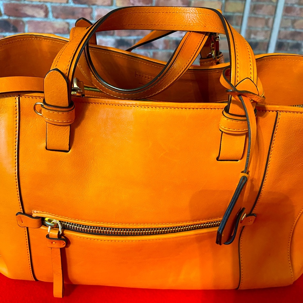 Fratelli Rossetti Leather Orange tote/crossbody Bag